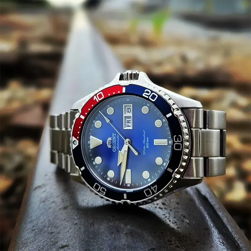 Orient Kamasu II Blue Dial Pepsi Diver Men's Watch- RA-AA0812L